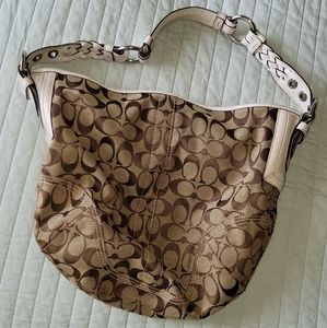 Authentic Coach L05K-6279 Signature C Khaki/White Soho Hobo Shoulder Bag 2005